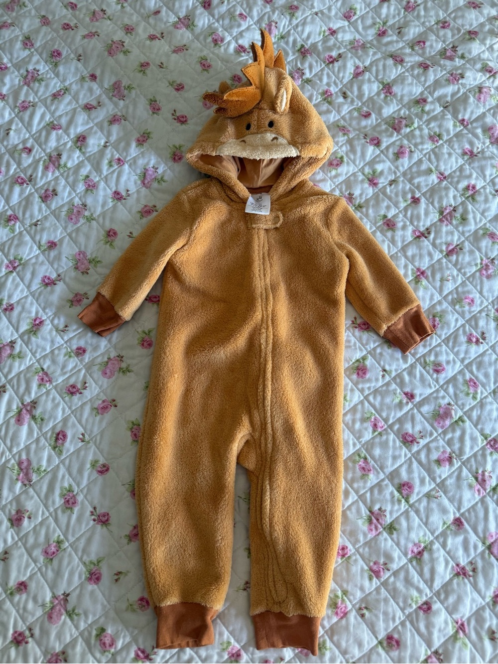 Disney Toy Story Bullseye Tan/Brown Horse  Hooded One-Piece Bodysuit